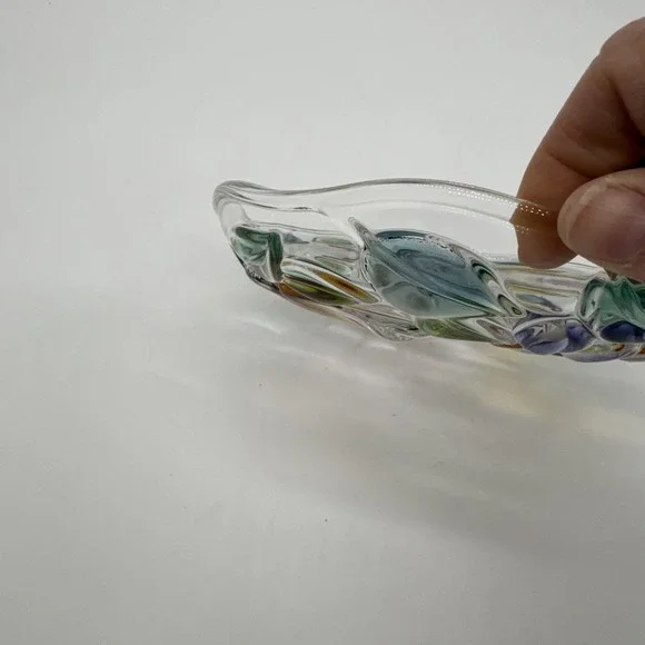 Walther Glas German Bowl Dish With Colored Fruit NEW grapes Cherries Pears - Picture 9 of 9